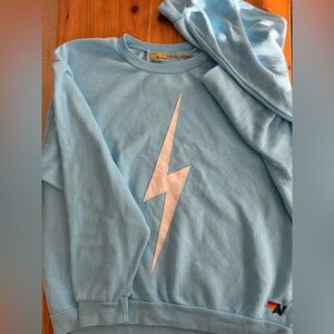 Aviator Nation Relaxed Bolt Crew Neck Sweatshirt Size Large
